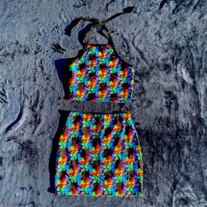 Freedom Rave Wear Rainbow Roses Allure Set